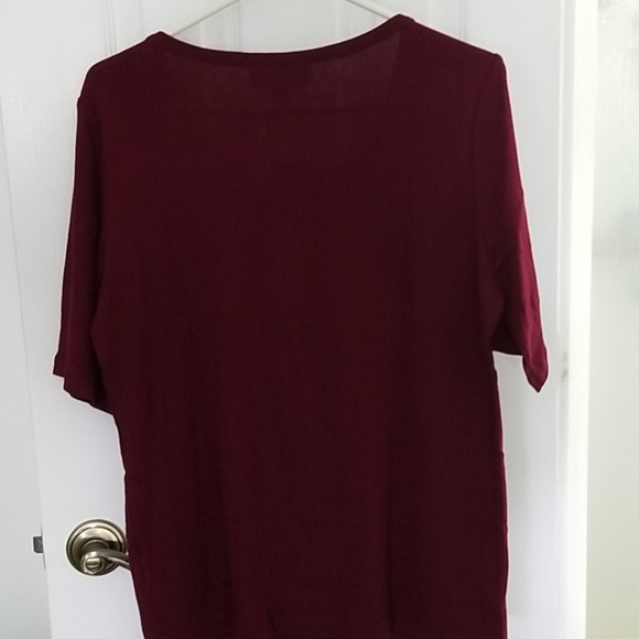 Fall special Karen Scott maroon lace up size L top - Picture 3 of 3